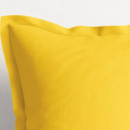 Bavlnená obliečka na vankúš s ozdobným lemom - žltá