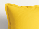 Bavlnená obliečka na vankúš s ozdobným lemom - žltá