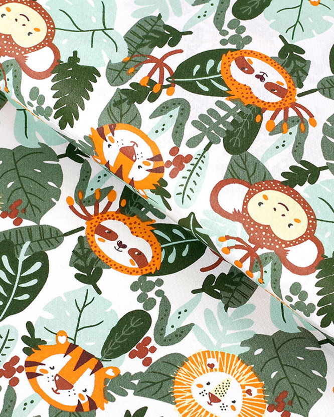 Bavlnené plátno - zvieratá z džungle