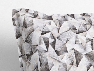 Dekoračná obliečka na vankúš s ozdobným lemom Loneta - sivé žíhané tvary