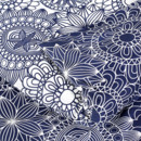 Bavlnené posteľné obliečky - vzor 1034 veľké mandaly na tmavo modrom a bielom