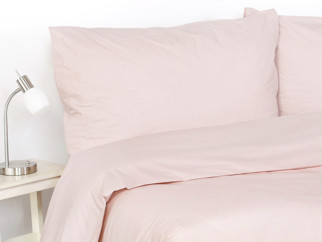 Bavlnené posteľné obliečky - vzor 1017 biele drobné bodky na staroružovom