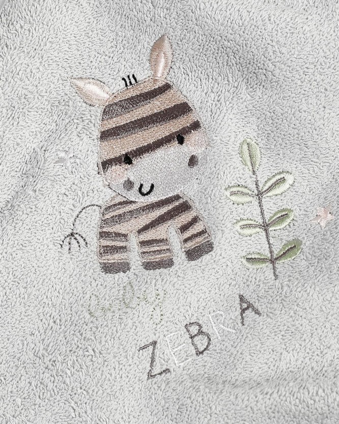 Detská froté osuška Lili 100x100 cm sivá - zebra