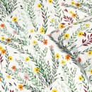 Bavlnené posteľné obliečky - maľované kvety s lístkami