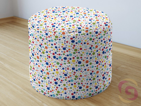 Bavlnený sedacie bobek - vzor farebné bodky