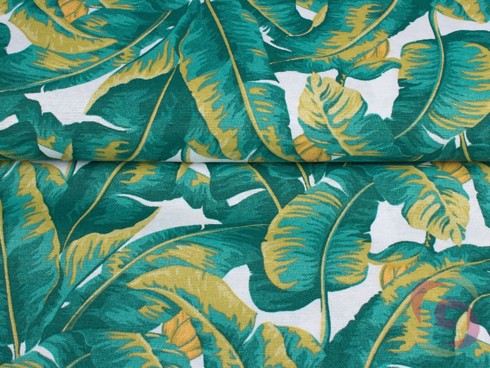 Dekoračná látka vzor tropické listy - detail 1