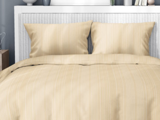 Damaškové posteľné obliečky so saténovým vzhľadom Deluxe - vzor 002 drobné zlaté prúžky