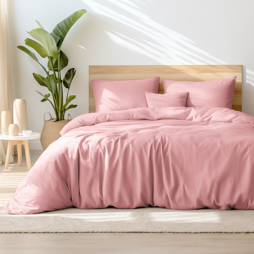 Bavlnené posteľné obliečky - pastelovo ružové