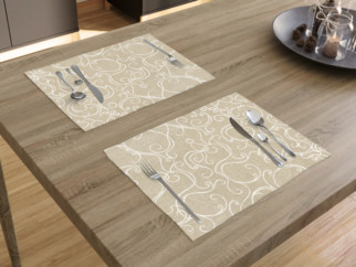 Prestieranie na stôl LONETA - vzor biele ornamenty na režnom - 2ks