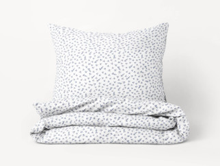 Bavlnené posteľné obliečky - vzor 924 sivomodré kvítí na bielom