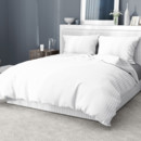 Damaškové posteľné obliečky - vzor 369 biele prúžky