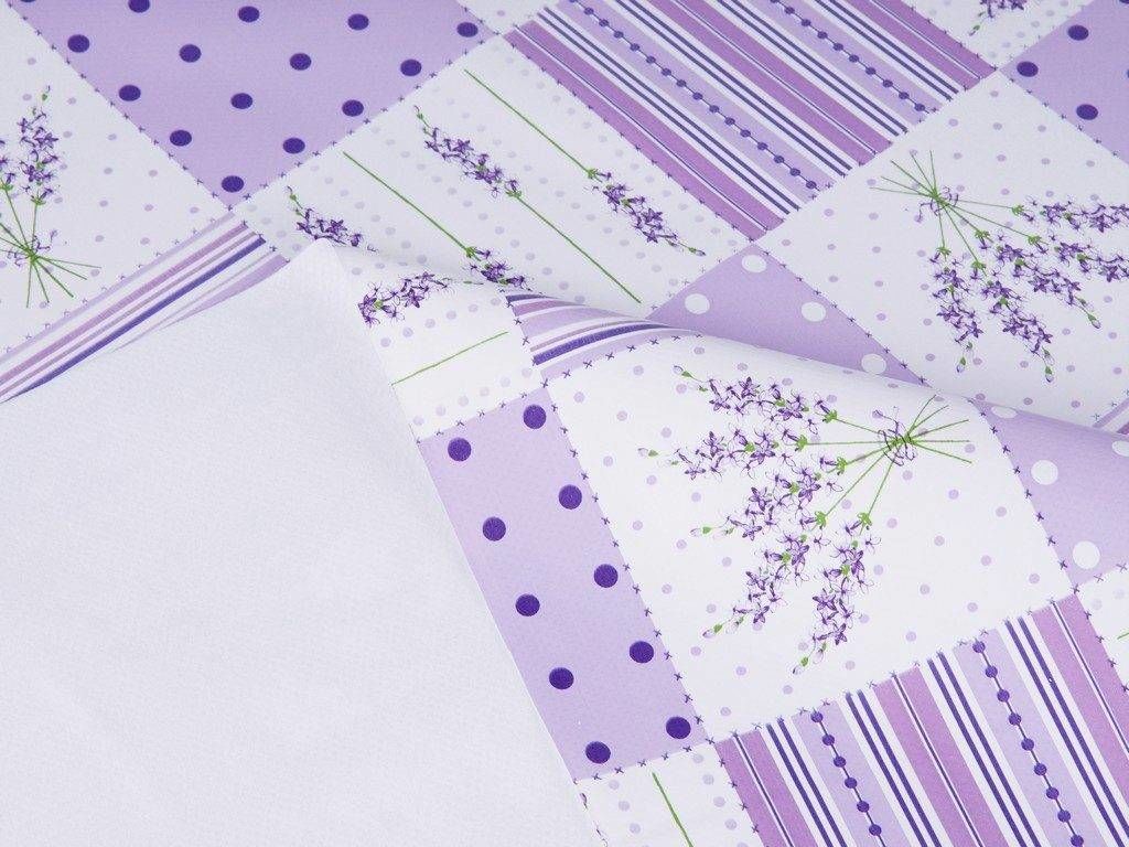 PVC obrusovina s textilným podkladom - fialová levanduľa
