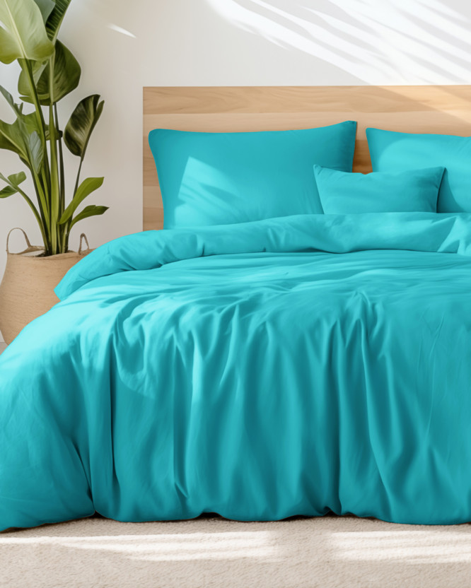 Bavlnené posteľné obliečky - tyrkysové