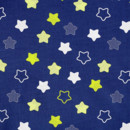Bavlnené plátno SIMONA - vzor 746 hviezdy na tmavo modrom - metráž š. 160cm