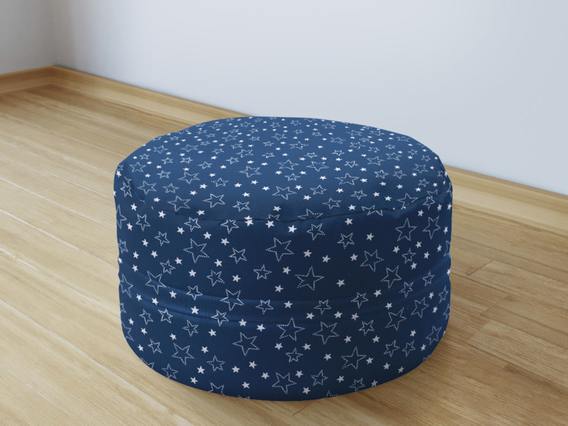 Bavlnený sedacie bobek 50x20cm - biele hviezdičky na modrom
