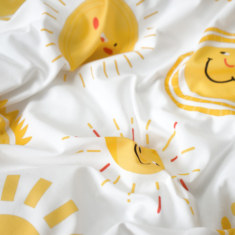 Detské bavlnené obliečky - usmievavá slniečka