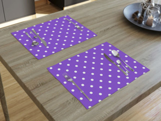 Prestieranie na stôl LONETA - vzor biele bodky na fialovom - sada 2ks
