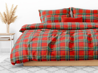 Bavlnené posteľné obliečky - červené káro