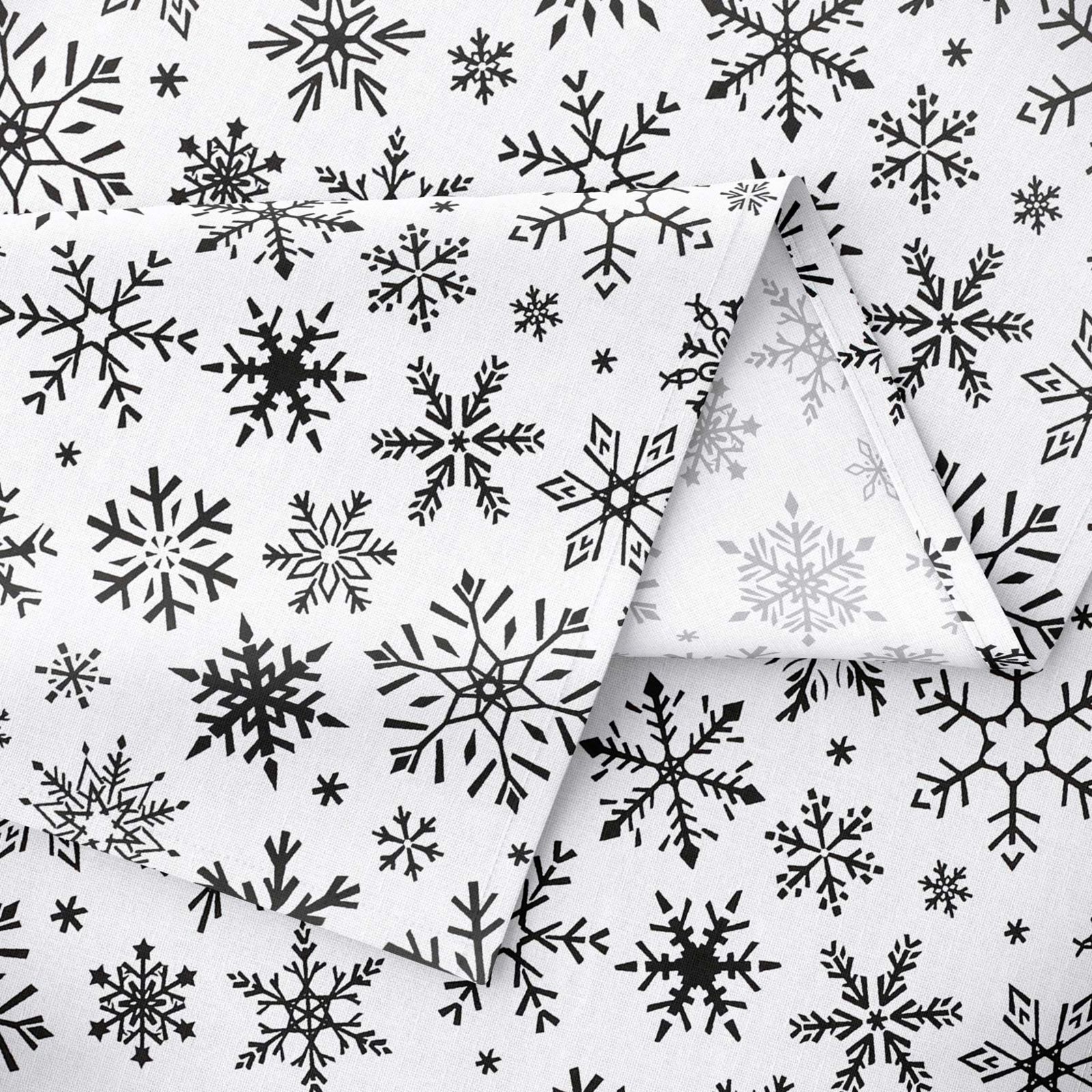 Vianočný hranatý obrus 100% bavlnené plátno - snehové vločky