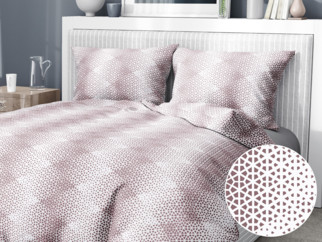 Saténové posteľné obliečky Deluxe - vzor 1057 fialové polygóny