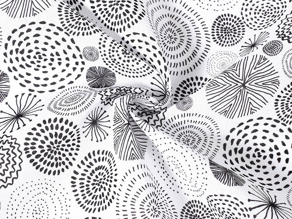 Teflónová látka na obrusy - abstraktné kruhy