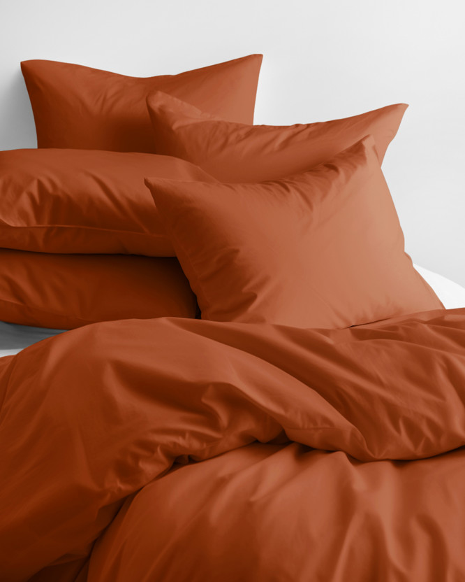 Bavlnené posteľné obliečky - tehlové