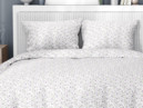 Bavlnené posteľné obliečky - vzor 384 fialové ružičky na bielom
