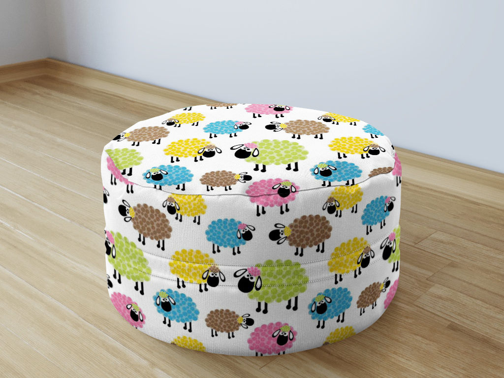 Detský bavlnený sedacie bobek 50x20cm - farebné ovečky