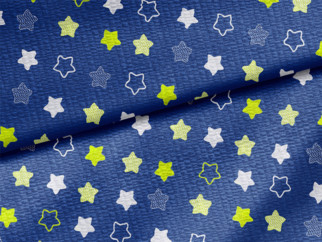 Detské krepové obliečky - vzor 746 hviezdy na tmavo modrom