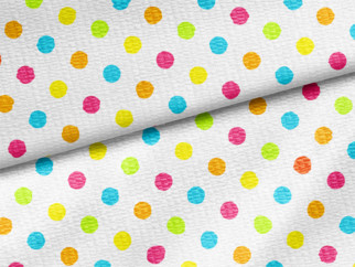 Detské krepové obliečky - vzor 677 veľké farebné bodky