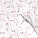 Luxusné obliečky z bavlneného saténu - vzor 934 japonské kvety na bielom