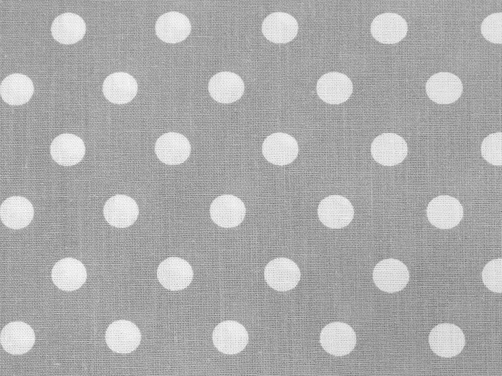 Bavlnené plátno - biele bodky na sivom