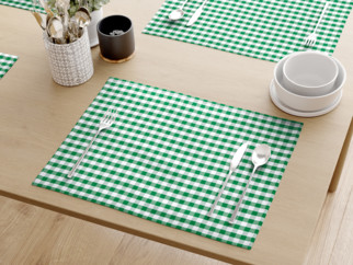 Prestieranie na stôl 100% bavlnené plátno - zelené a biele kocky - sada 2ks