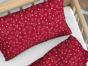 Bavlnené obliečky do detské postieľky - vzor X-15 biele hviezdičky na červenom
