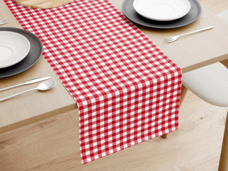 Behúň na stôl Menorca - červené a biele kocky