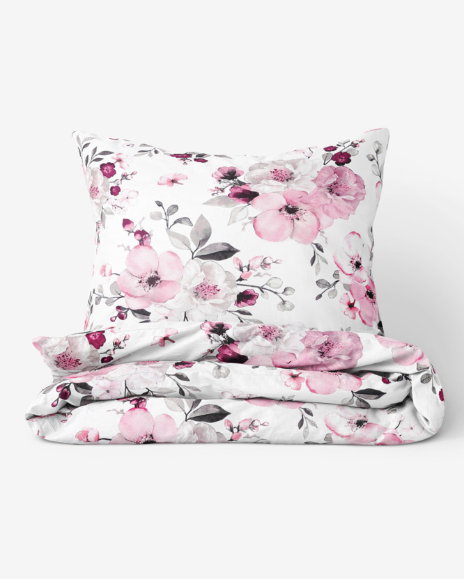 Bavlnené posteľné obliečky - kvety sakury