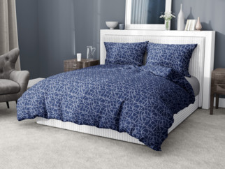 Bavlnené posteľné obliečky - vzor 931 námornícka laná na tmavo modrom