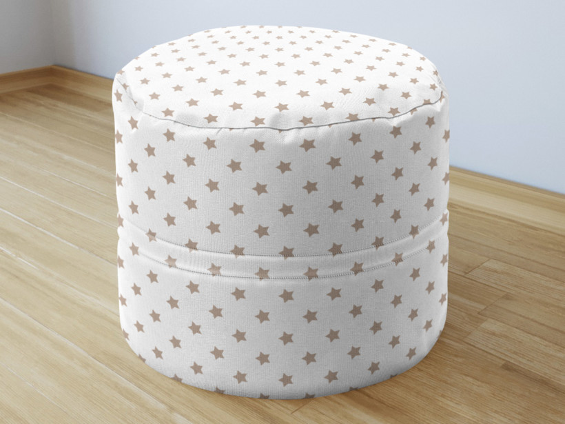 Bavlnený sedacie bobek 50x40cm - béžové hviezdičky na bielom