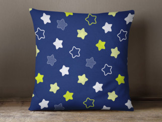 Detská bavlnená obliečka na vankúš - vzor hviezdy na tmavo modrom