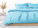 Francúzske bavlnené posteľné obliečky - svetlo modré