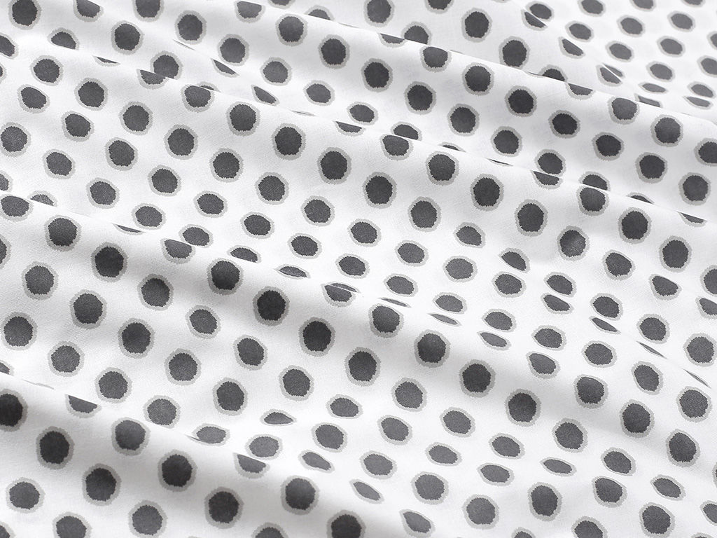 Bavlnené plátno - sivé dizajnové bodky