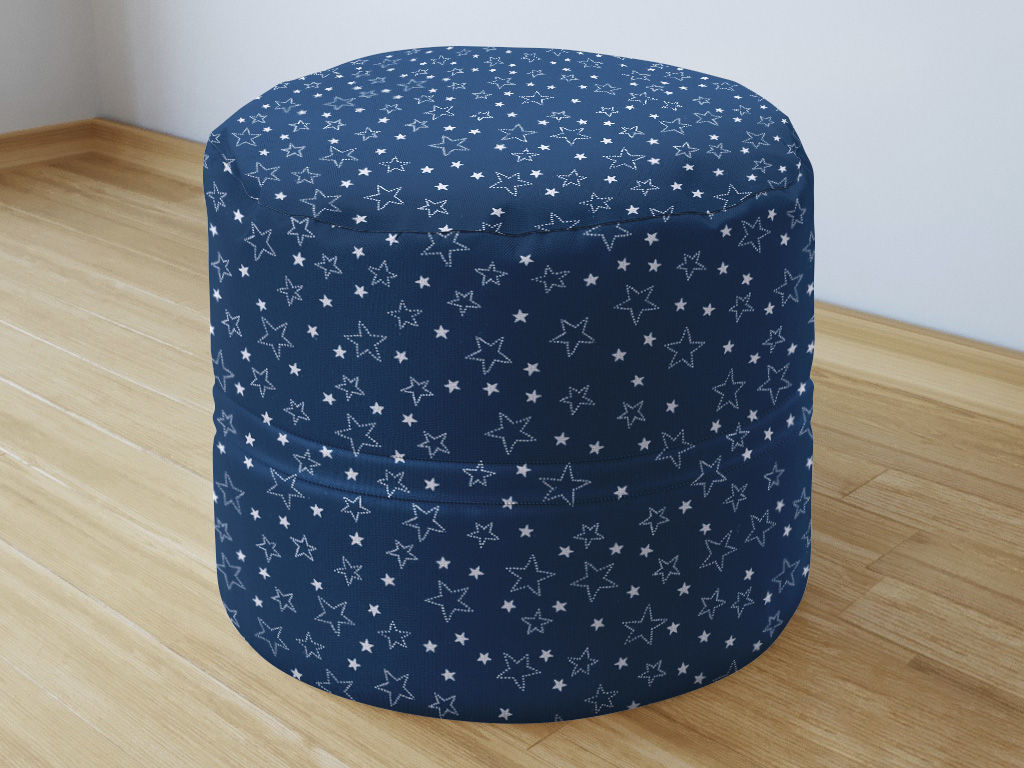 Bavlnený sedacie bobek 50x40cm - biele hviezdičky na modrom
