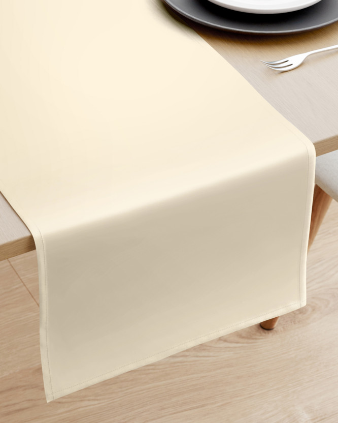 Sviatočný saténový behúň na stôl – vanilkový s leskom