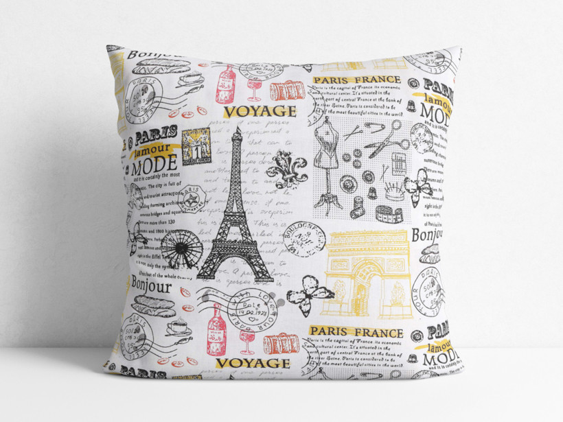 Bavlnená obliečka na vankúš - symboly Paríža