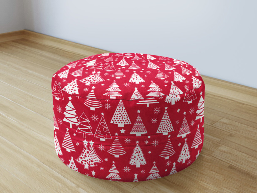 Vianočný bavlnený sedacie bobek 50x20cm - stromčeky na červenom