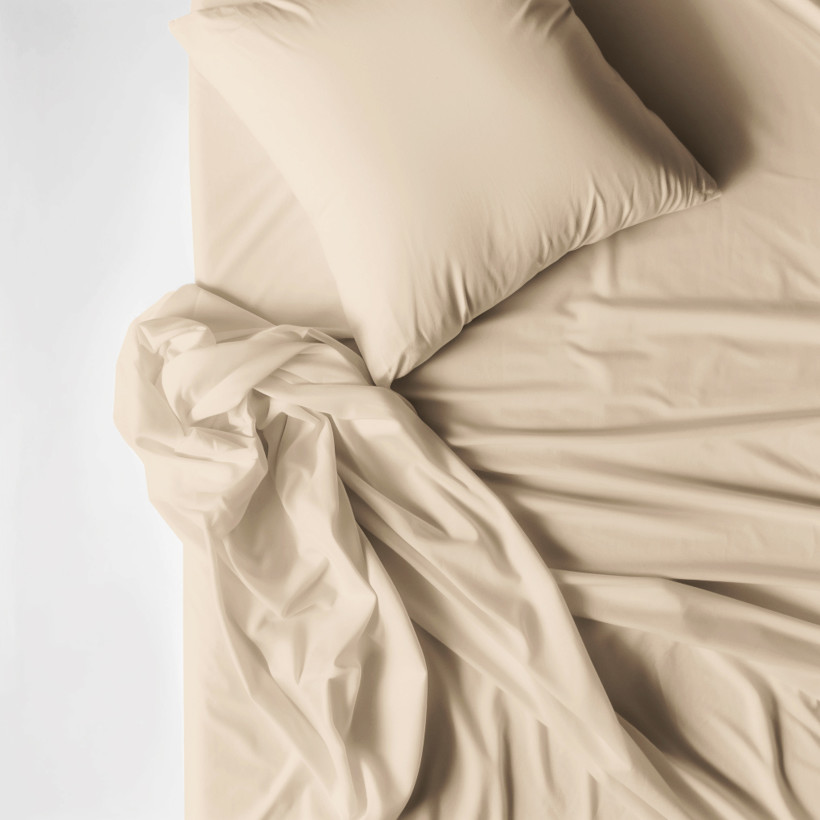 Bavlnené posteľné obliečky - béžové