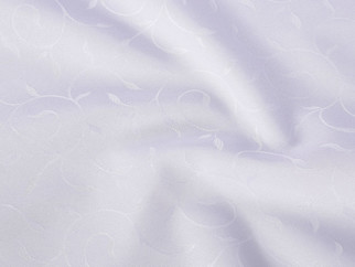 Okrúhly luxusný teflónový obrus - biely s fialovým nádychom s velkými ornamentami