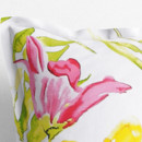 Bavlnená obliečka na vankúš s ozdobným lemom - akvarelové kvety