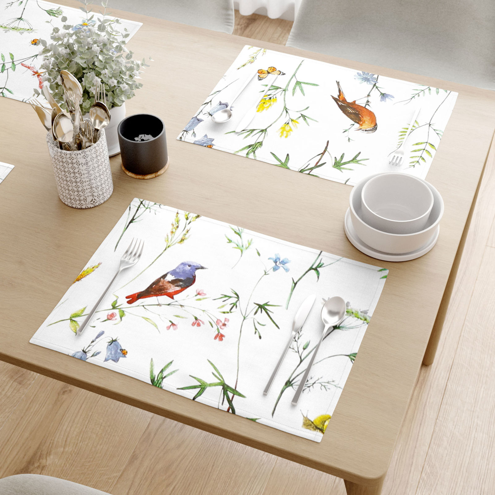 Prestieranie na stôl 100% bavlnené plátno - život v prírode - sada 2ks
