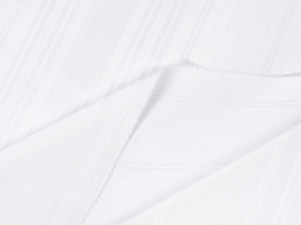 Damašková látka so saténovým vzhľadom Deluxe - biele prúžky
